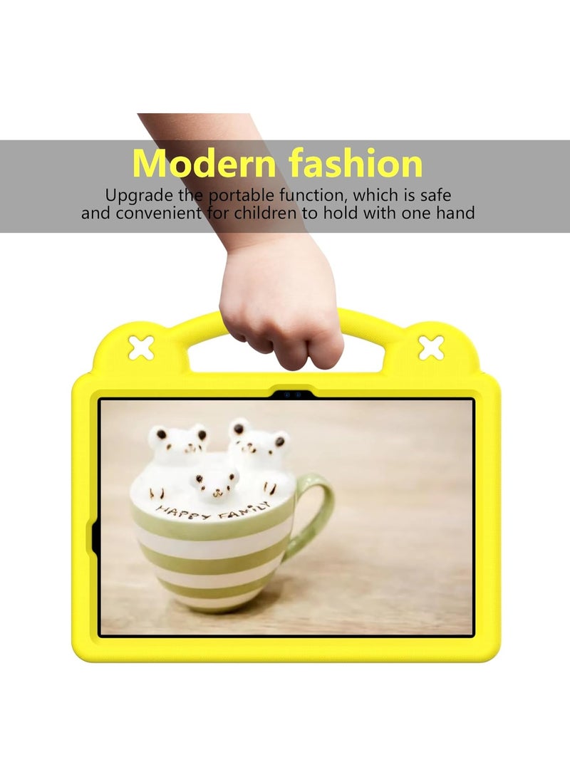 Kids Case for Samsung Galaxy Tab S10 Lite 10.9 inch 2025 Tablet 【Kids Friendly】 DIY Cute Cartoon Lightweight EVA Portable Handle Stand Shockproof Cover with Shoulder Strap (Yellow) - Image 5